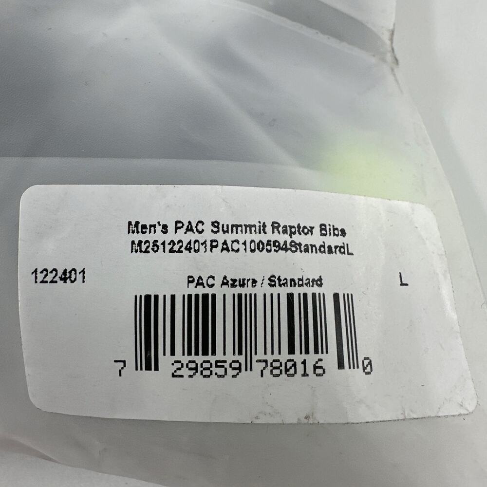 Pactimo Men's Azure PAC Summit Raptor Bibs Size L - Picture 5 of 10